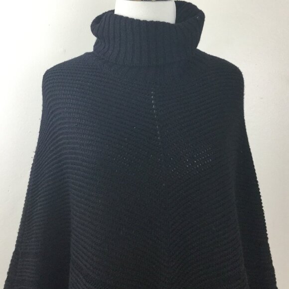 Banana Republic Black Merino Wool Poncho xs/s - Picture 3 of 8